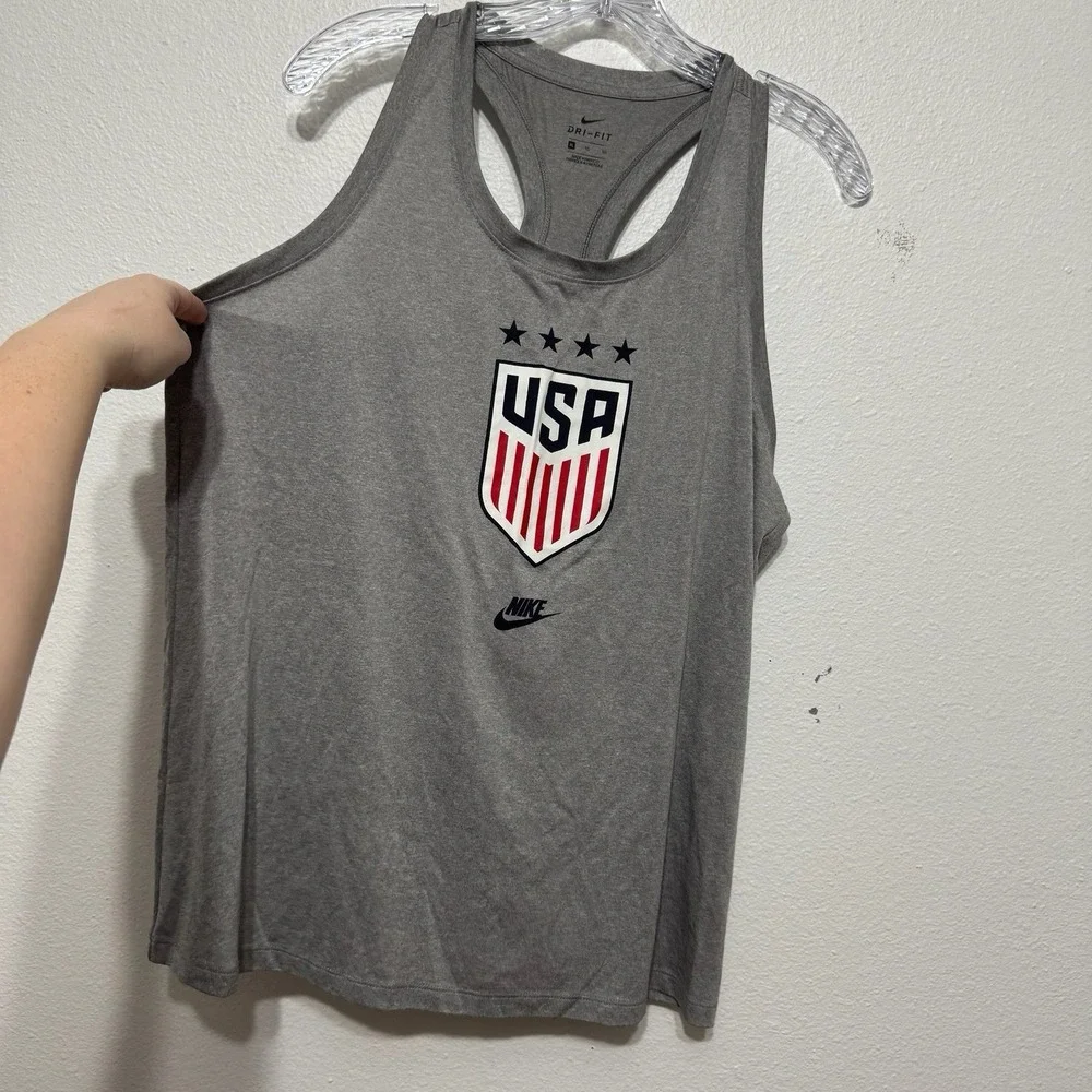 Nike Gray USA National Team Crest Four Stars Tank Top Gray Racerback‎ Women's XL